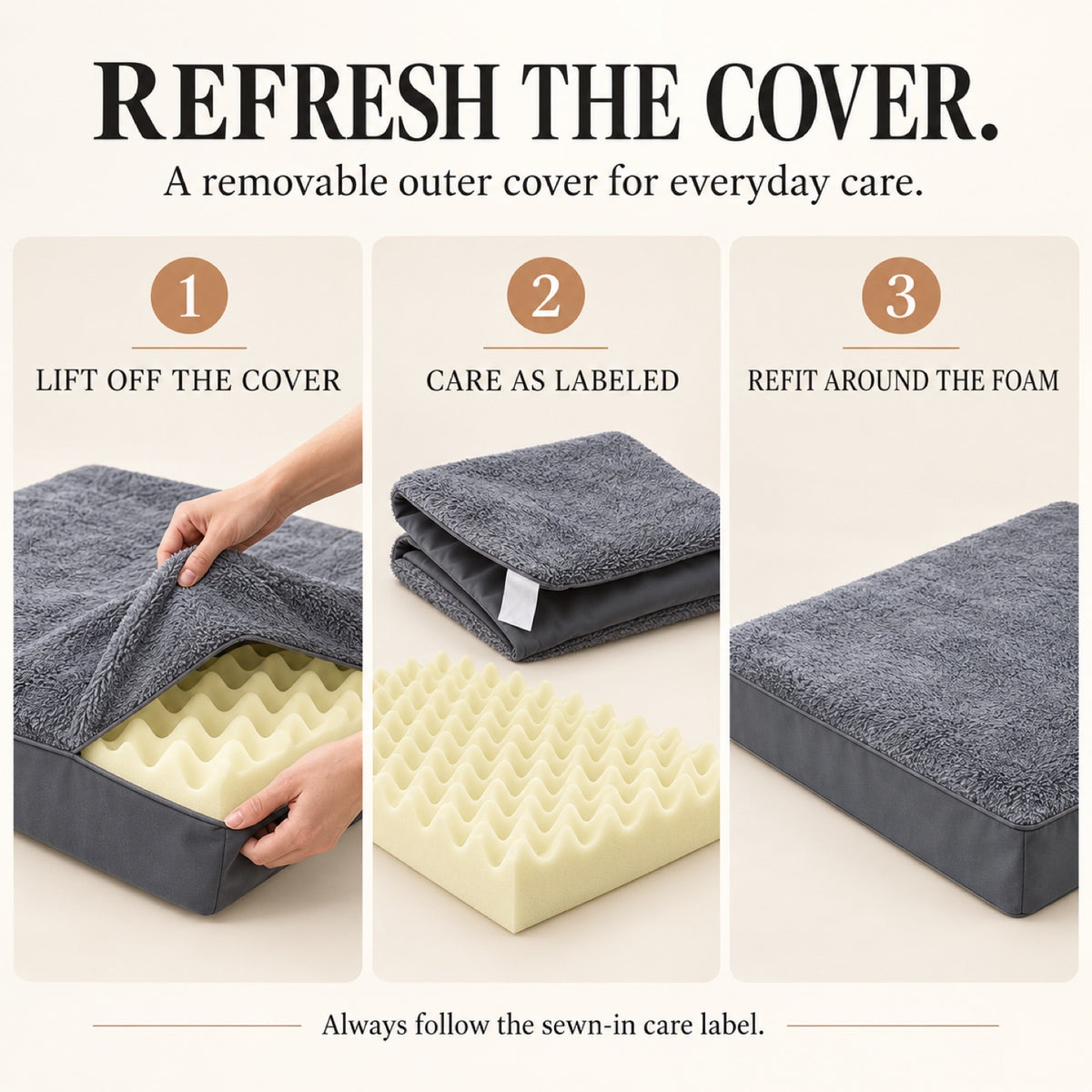 Egg-Crate Foam Pet Bed, 2 Label Styles & 7 Sizes, By GAVPEPY image 6 - 5.jpg