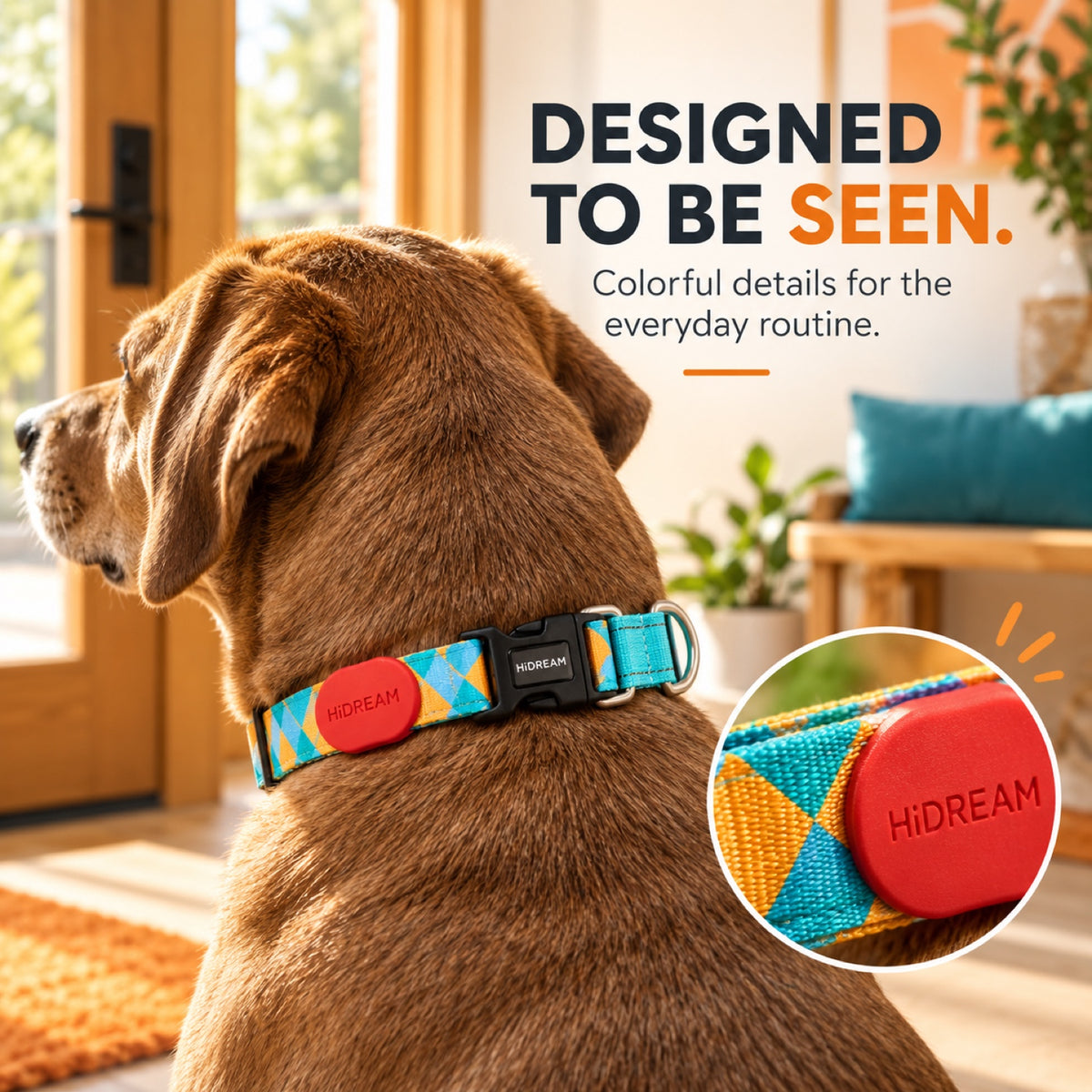 GAVPEPY Polyester Half-Check Dog Collar, Sizes L, M, Sunrise Pattern, Florida Pattern, for neighborhood walks, park visits and daily dog wear; an adjustable neckwear option for supervised walks and everyday outings image 6 - 5.jpg
