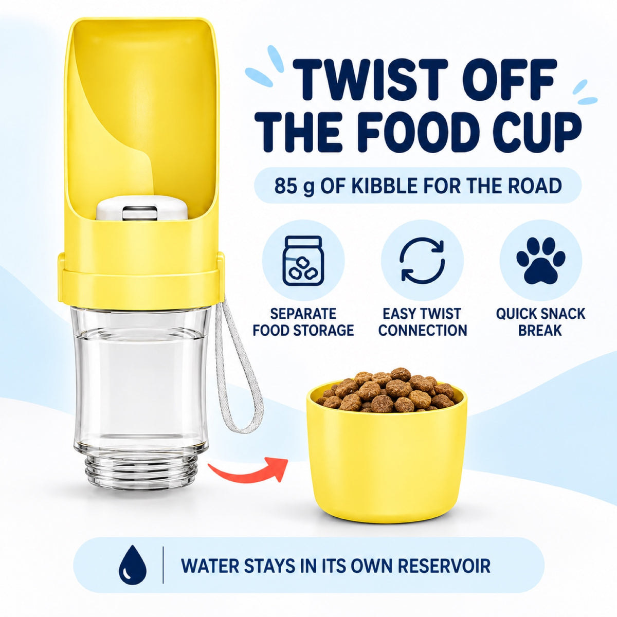 2-in-1 Pet Water and Food Bottle, 450 mL, 4 Colors, By GAVPEPY image 6 - 5.jpg