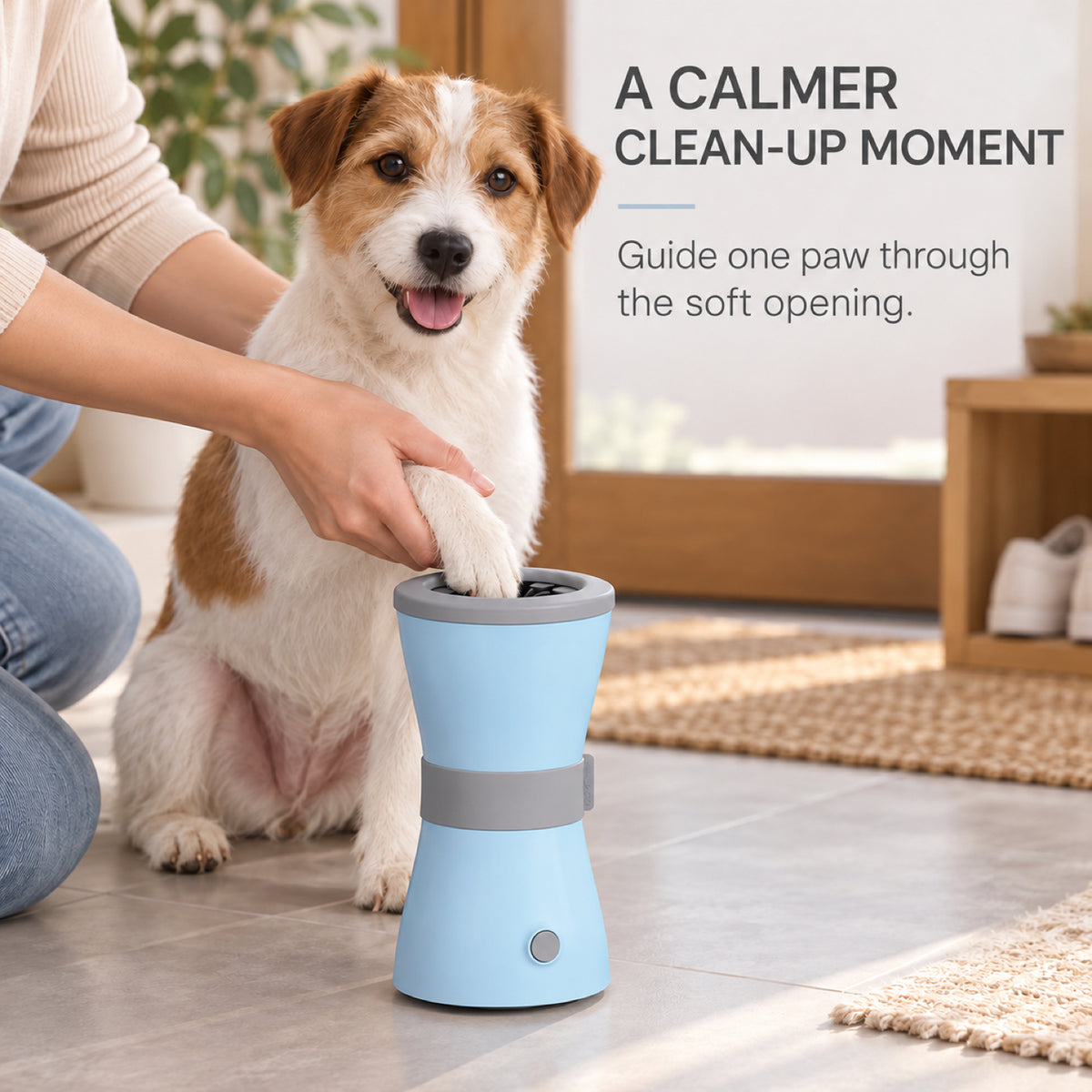 GAVPEPY Silicone Electric Paw Washer Cup, Sizes , White, Pink, Blue, for cleaning paws after outdoor walks; reusable cup with the selected color and size shown in the product photos; review the selected variant photo for details image 5 - 5.jpg