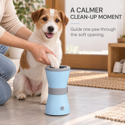 GAVPEPY Silicone Electric Paw Washer Cup, Sizes , White, Pink, Blue, for cleaning paws after outdoor walks; reusable cup with the selected color and size shown in the product photos; review the selected variant photo for details image 5 - 5.jpg