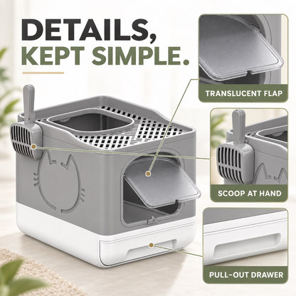 GAVPEPY Top-Entry Drawer Enclosed Cat Litter Box, 2 Options image 6 - 5.jpg