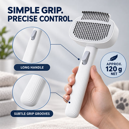 One-Touch Pet Grooming Brush, White, By GAVPEPY image 6 - 5.jpg