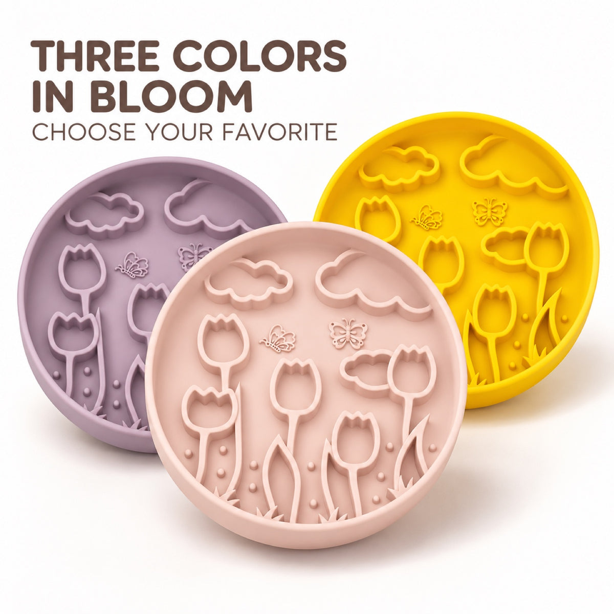 Tulip Silicone Slow Feeder Lick Mat, 3 Colors, By GAVPEPY image 6 - 5.jpg