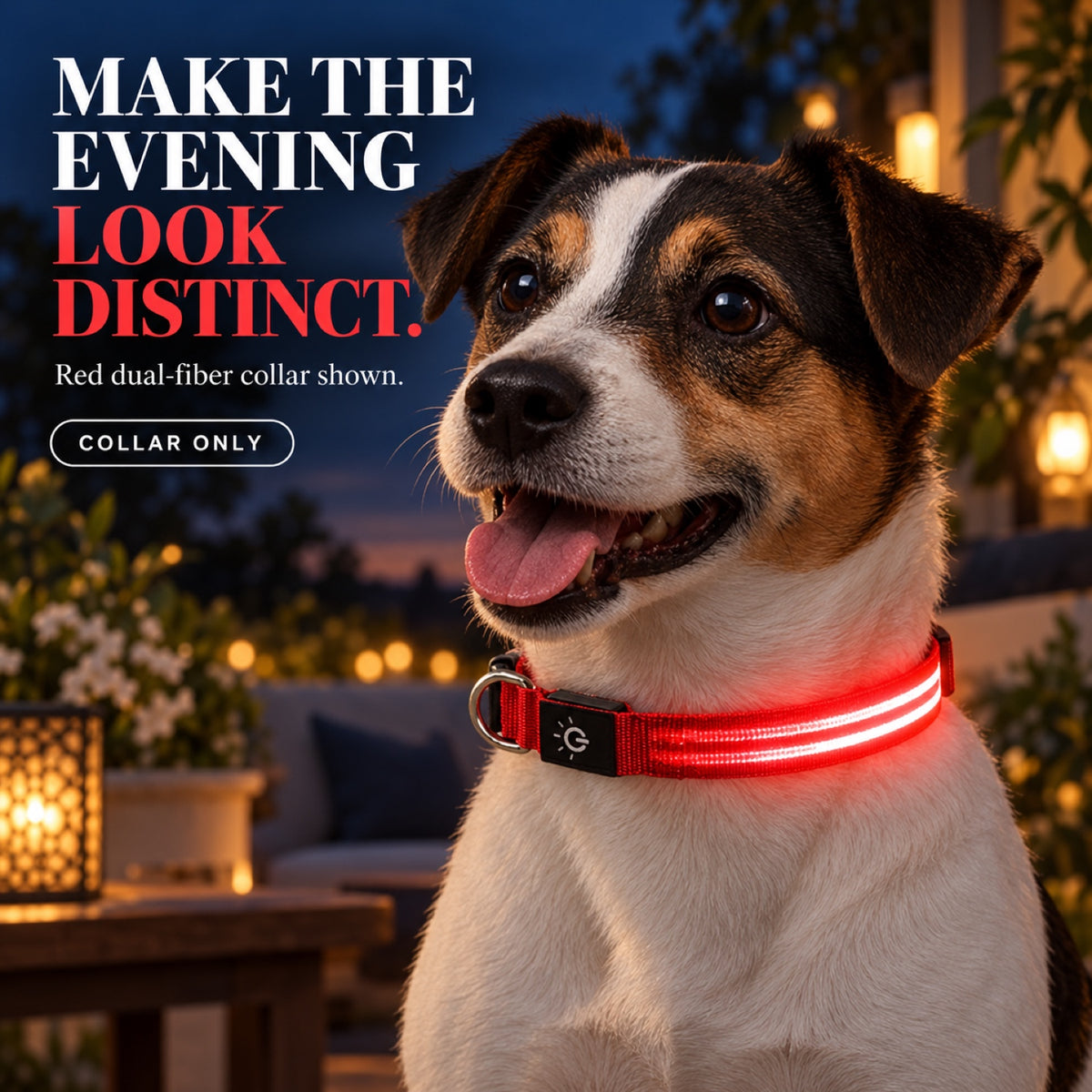 GAVPEPY Nylon Dual-Fiber LED Dog Collar, Sizes S, M, L, Red, Blue, Green, for neighborhood walks, park visits and daily dog wear; an adjustable neckwear option for supervised walks and everyday outings image 6 - 5.jpg