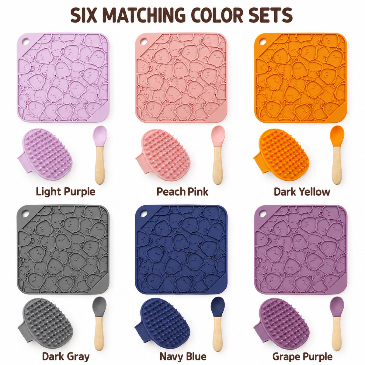 3-Piece Silicone Pet Lick Mat Bath Set, 6 Colors, By GAVPEPY image 6 - 5.jpg