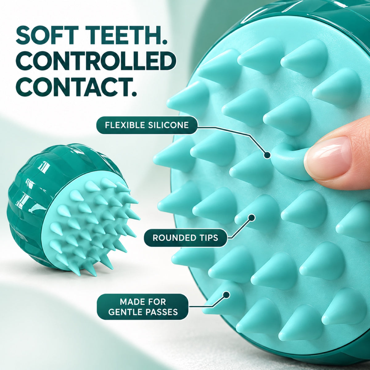 Silicone Cactus Pet Bath Brush, Green, By GAVPEPY image 6 - 5.jpg