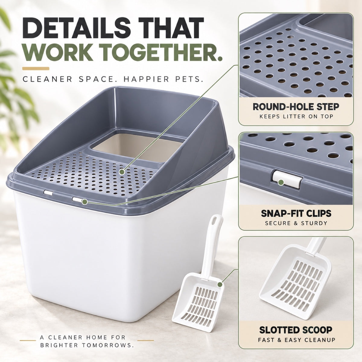 GAVPEPY Top-Entry Enclosed Cat Litter Box, 4 Options image 6 - 5.jpg