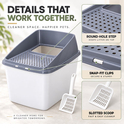 GAVPEPY Top-Entry Enclosed Cat Litter Box, 4 Options image 6 - 5.jpg