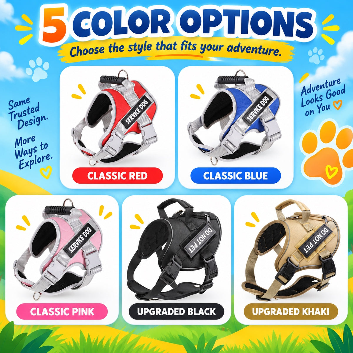 Reflective Saddle-Style Dog Harness, 5 Colors and 5 Sizes, By GAVPEPY image 6 - 5.jpg