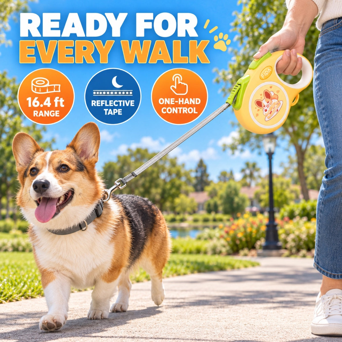 Cartoon Retractable Dog Leash, 3 Options, By GAVPEPY image 6 - 5.jpg