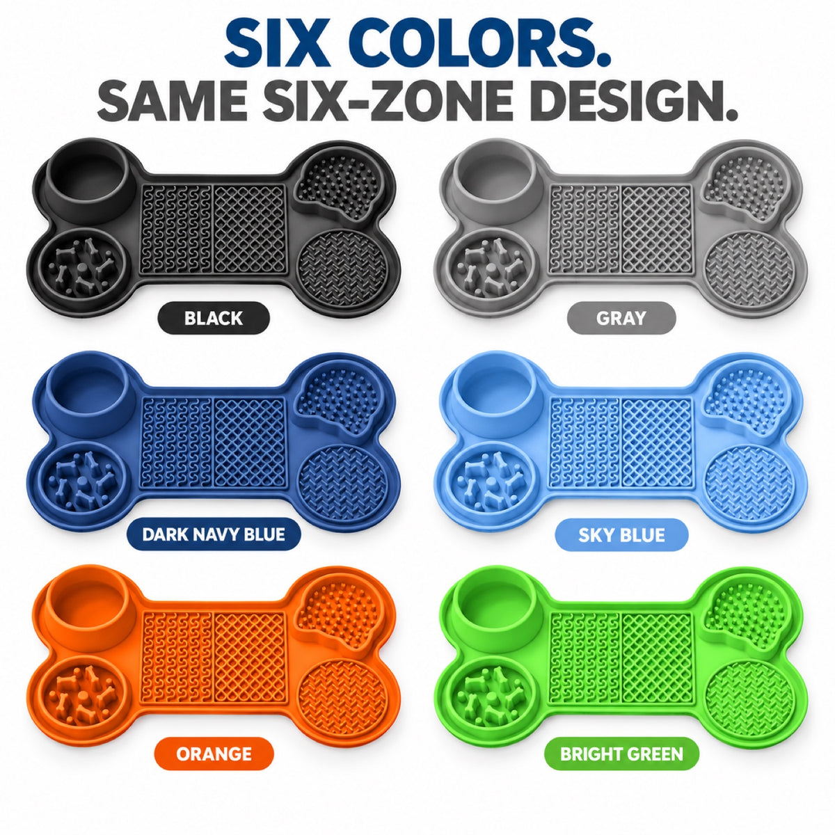 Six-Section Silicone Pet Lick Mat, 7 Configurations, By GAVPEPY image 6 - 5.jpg