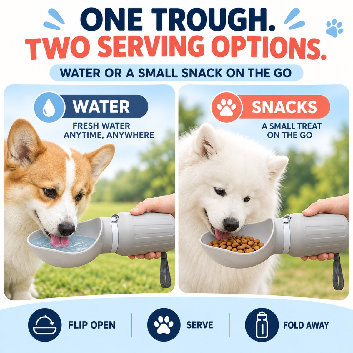 Flip-Trough Silicone Pet Water Bottle, 620 mL, 2 Colors, By GAVPEPY image 6 - 5.jpg