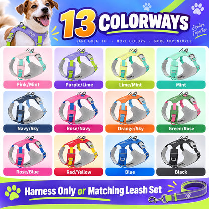 Quick-Dry Outdoor Dog Harness, 13 Colors and 5 Sizes, By GAVPEPY image 6 - 5.jpg