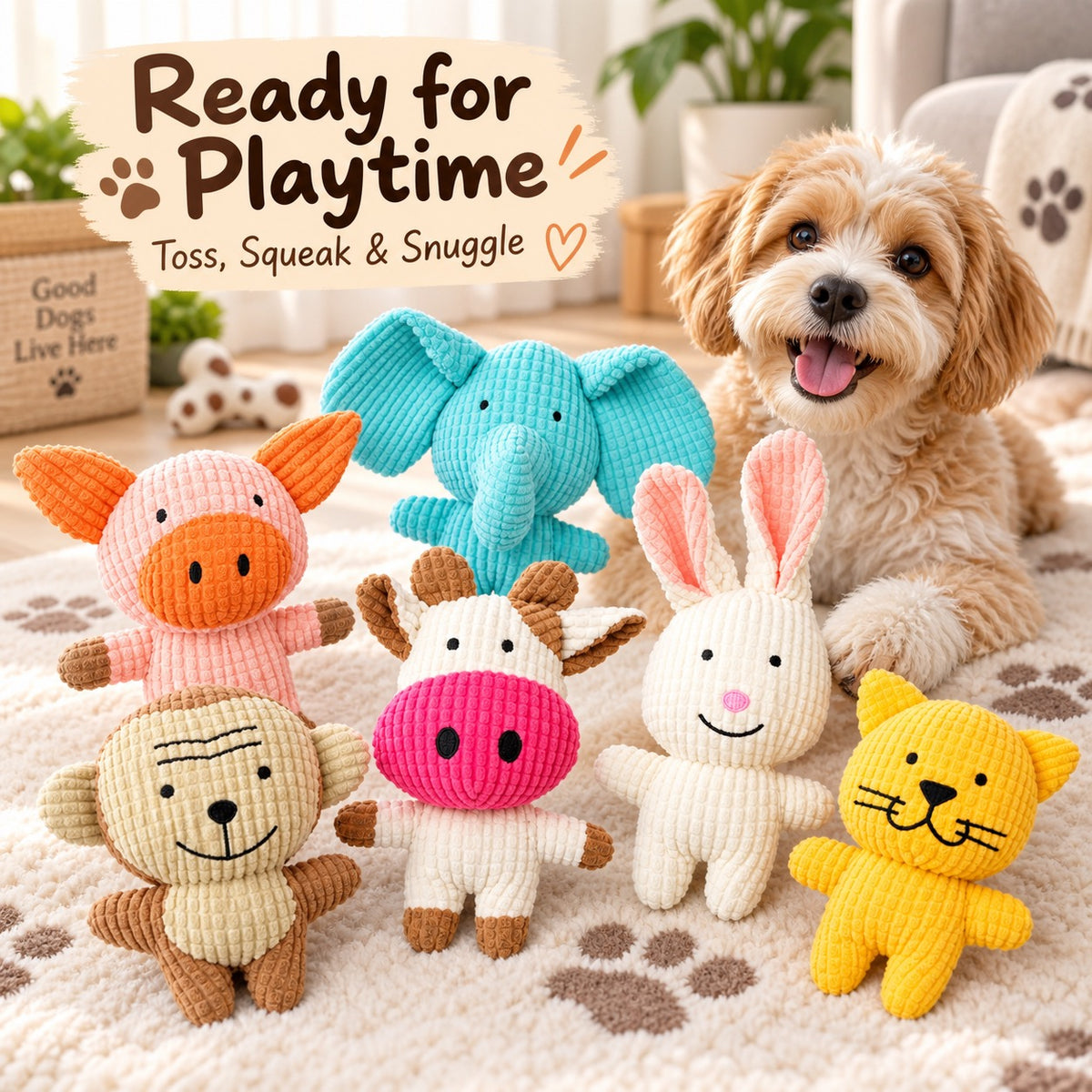 Plush Fabric Plush Squeaky Dog Toy, 7 Styles, By GAVPEPY image 6 - 5.jpg