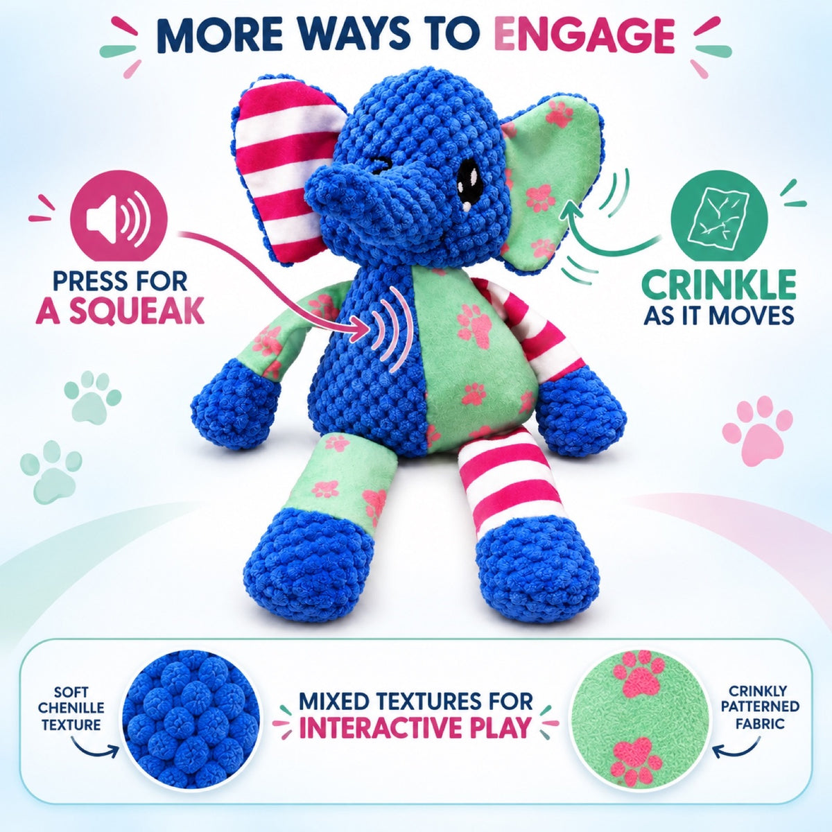 Plush Squeaky Animal Dog Toy, 3 Styles, By GAVPEPY image 6 - 5.jpg