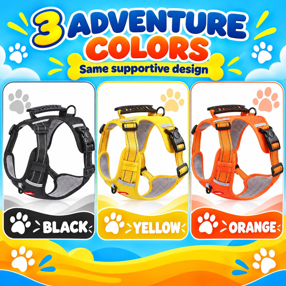 Adjustable PVC No-Pull Dog Harness, 3 Colors and 5 Sizes, By GAVPEPY image 6 - 5.jpg