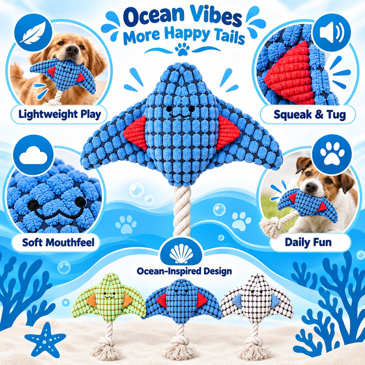 Cotton Rope Interactive Dog Toy, 3 Styles, By GAVPEPY image 6 - 5.jpg