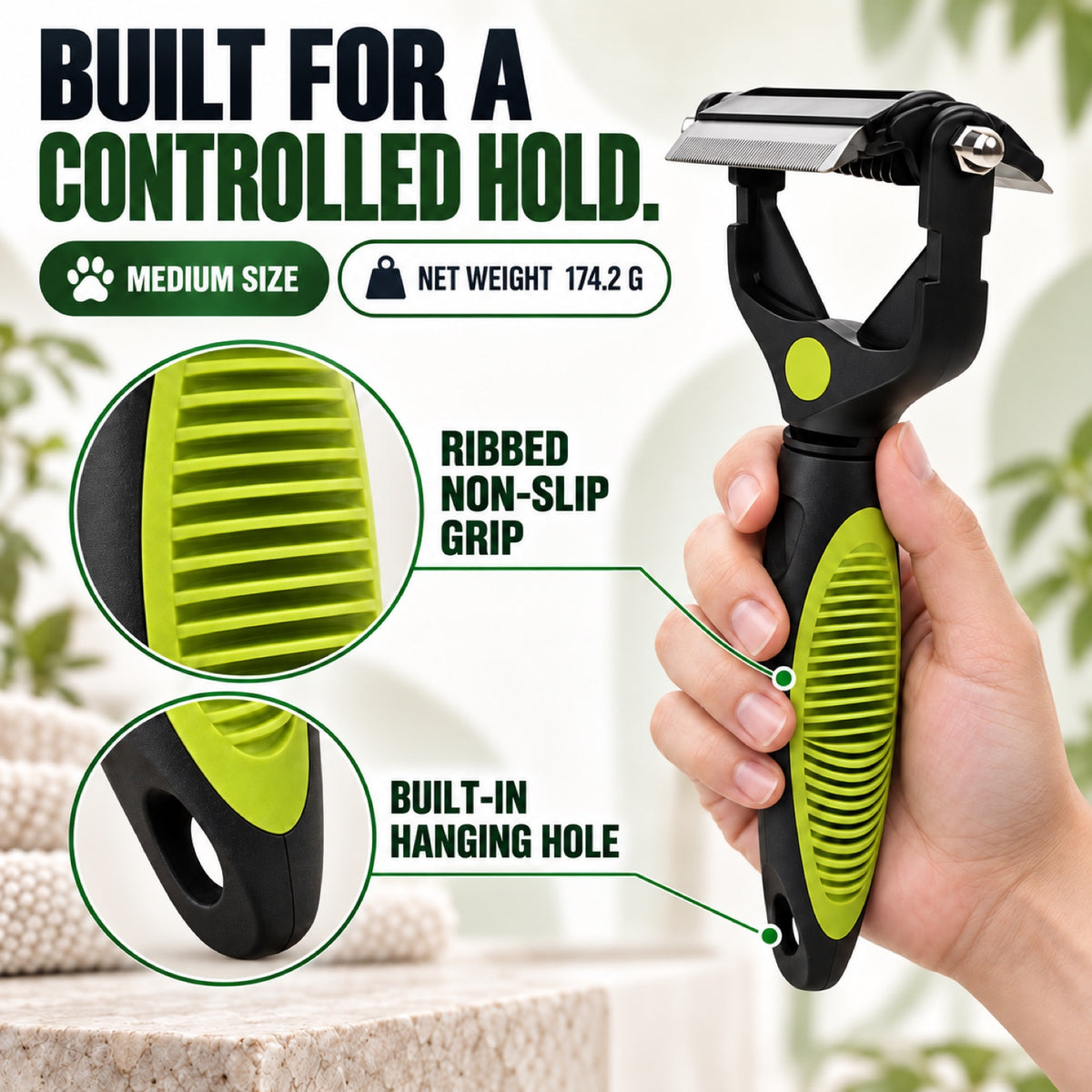 3-in-1 Pet Grooming Comb, Medium, 3 Colors, By GAVPEPY image 6 - 5.jpg