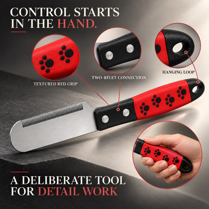 Pet Stripping Knife with Red Handle, By GAVPEPY image 6 - 5.jpg