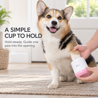 GAVPEPY ABS plastic Press-Action Paw Cleaning Cup, Sizes S, M, Pink, Blue, after rainy walks, park visits and everyday outdoor trips; a reusable cup design for rinsing paws after walks and outdoor play image 5 - 5.jpg