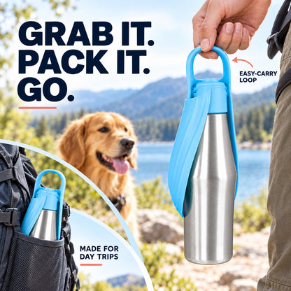 Stainless Steel Travel Dog Water Bottle, 750 mL, 7 Colors, By GAVPEPY image 6 - 5.jpg