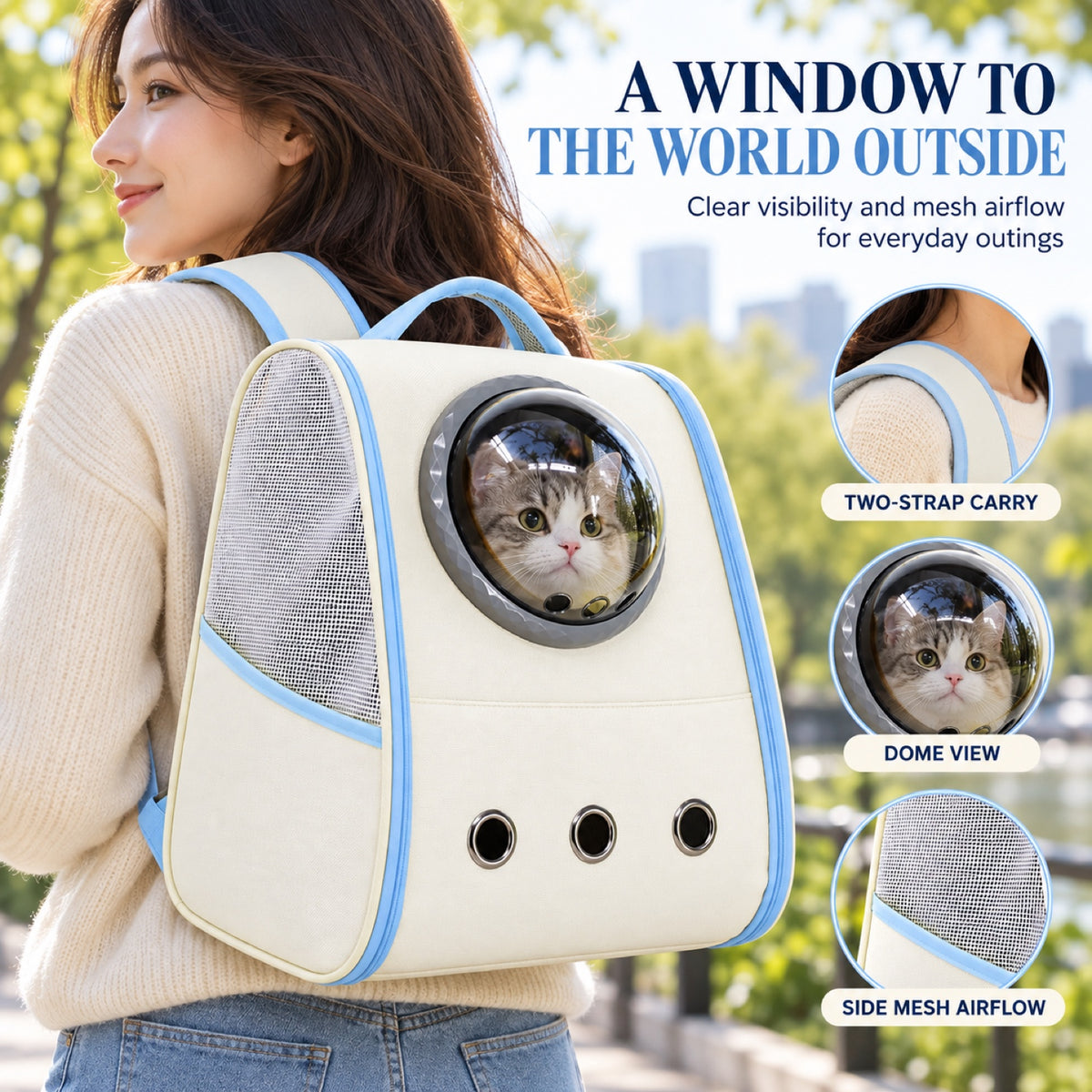 Space Capsule Foldable Pet Backpack, 3 Colors, By GAVPEPY image 6 - 5.jpg