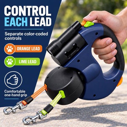 Dual-Dog Retractable Dog Leash, 3 Colors, By GAVPEPY image 6 - 5.jpg