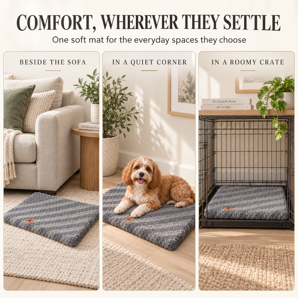 Removable-Cover Pet Bed Mat, 4 Colors & 5 Sizes, By GAVPEPY image 6 - 5.jpg