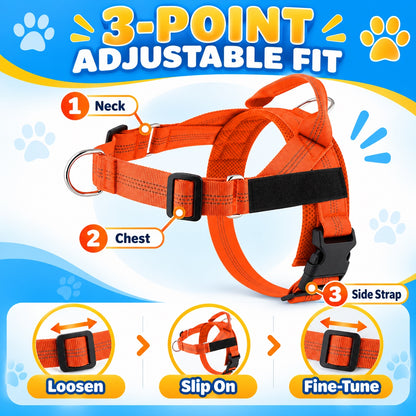 Lightweight Adjustable Nylon Dog Harness, 10 Colors and 5 Sizes, By GAVPEPY image 6 - 5.jpg