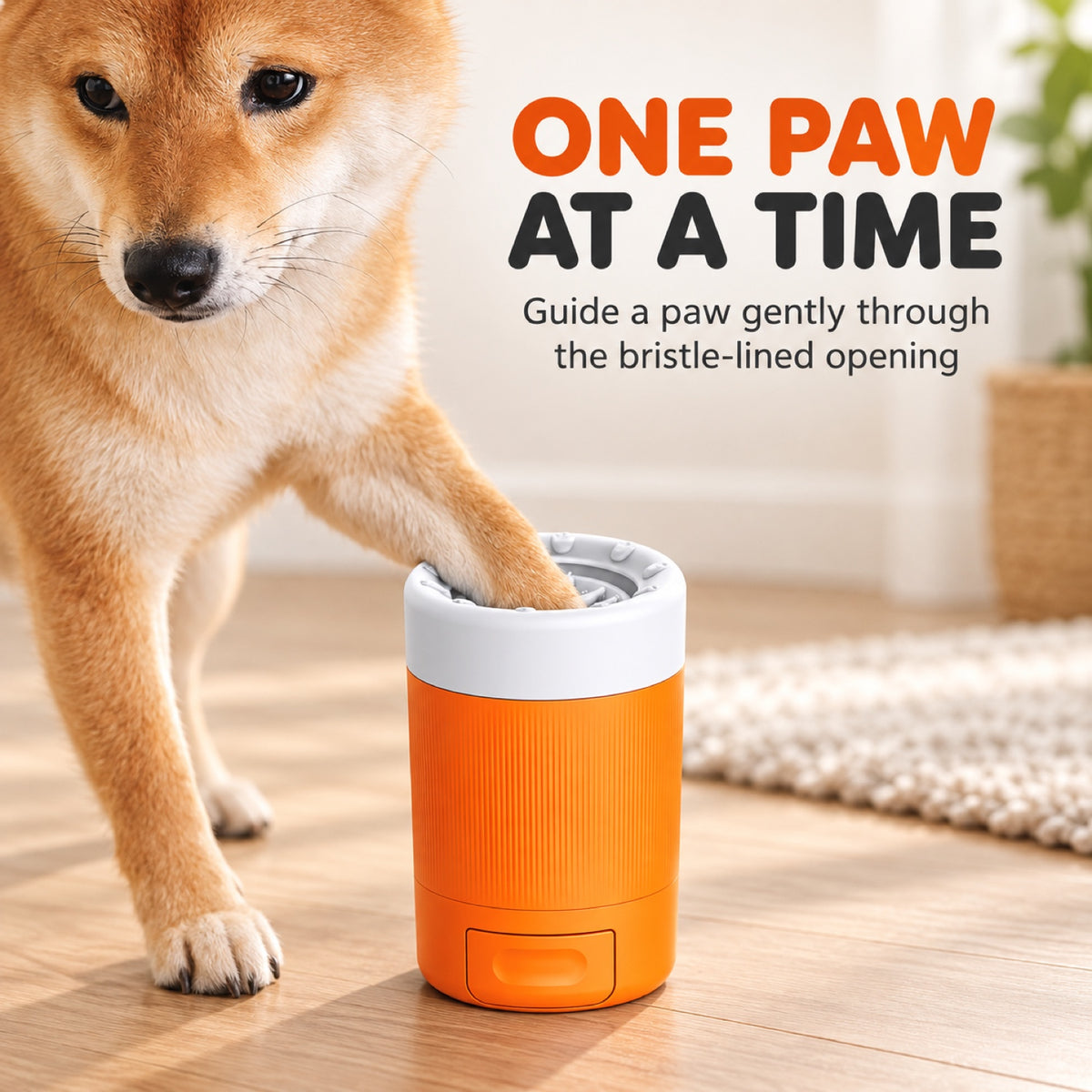 GAVPEPY ABS plastic Semi-Automatic Paw Washer Cup, Sizes , Gray, Orange, for cleaning paws after outdoor walks; reusable cup with the selected color and size shown in the product photos; review the selected variant photo for details image 5 - 5.jpg