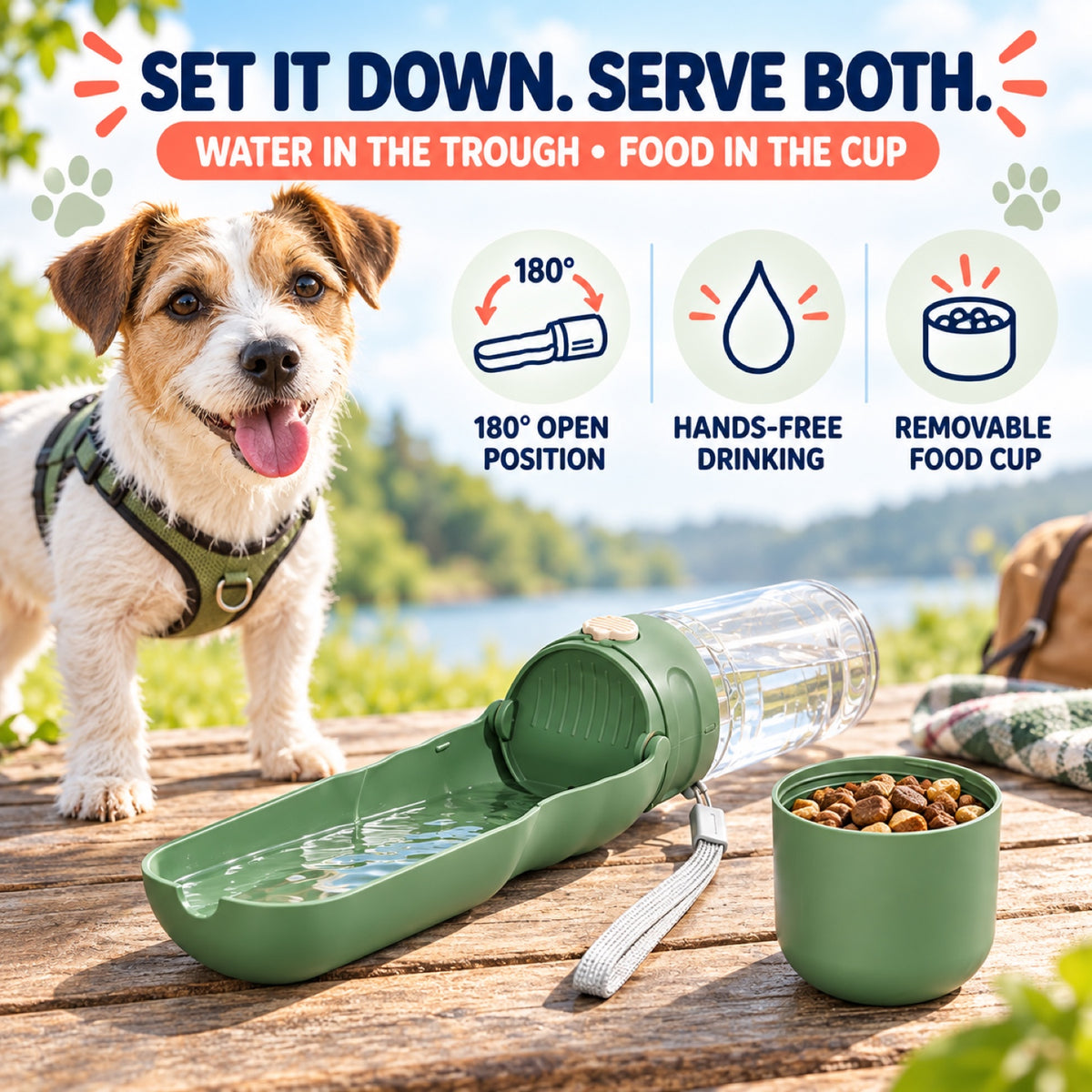 Foldable 2-in-1 Pet Water Bottle and Bowl, 350 or 500 mL, By GAVPEPY image 6 - 5.jpg