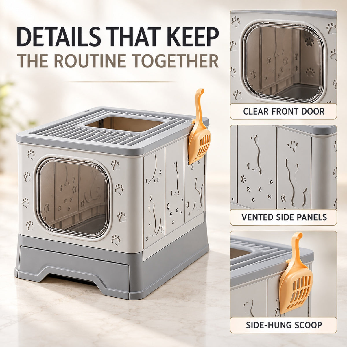 GAVPEPY Foldable High-Sided Cat Litter Box, 2 Options image 6 - 5.jpg