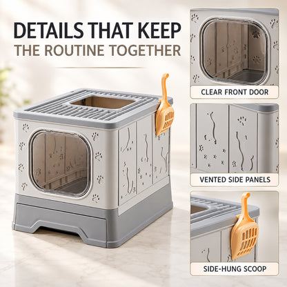 GAVPEPY Foldable High-Sided Cat Litter Box, 2 Options image 6 - 5.jpg