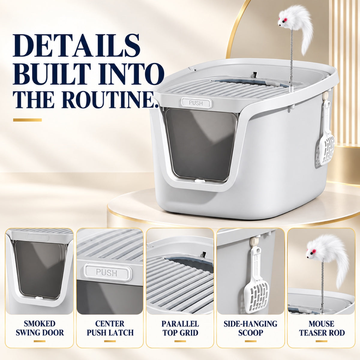 GAVPEPY Enclosed Cat Litter Box, 19 Options image 6 - 5.jpg