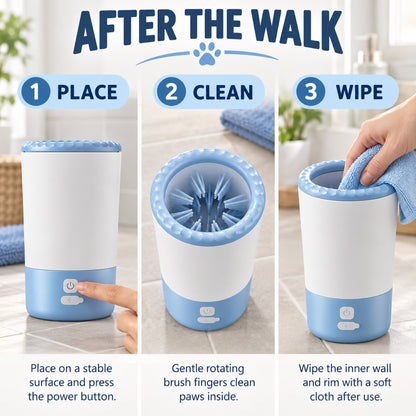 GAVPEPY Plastic Electric Paw Washer Cup, Sizes , Black / White, Pink / White, White / Blue, Blue, after rainy walks, park visits and everyday outdoor trips; a reusable cup design for rinsing paws after walks and outdoor play image 5 - 5.jpg