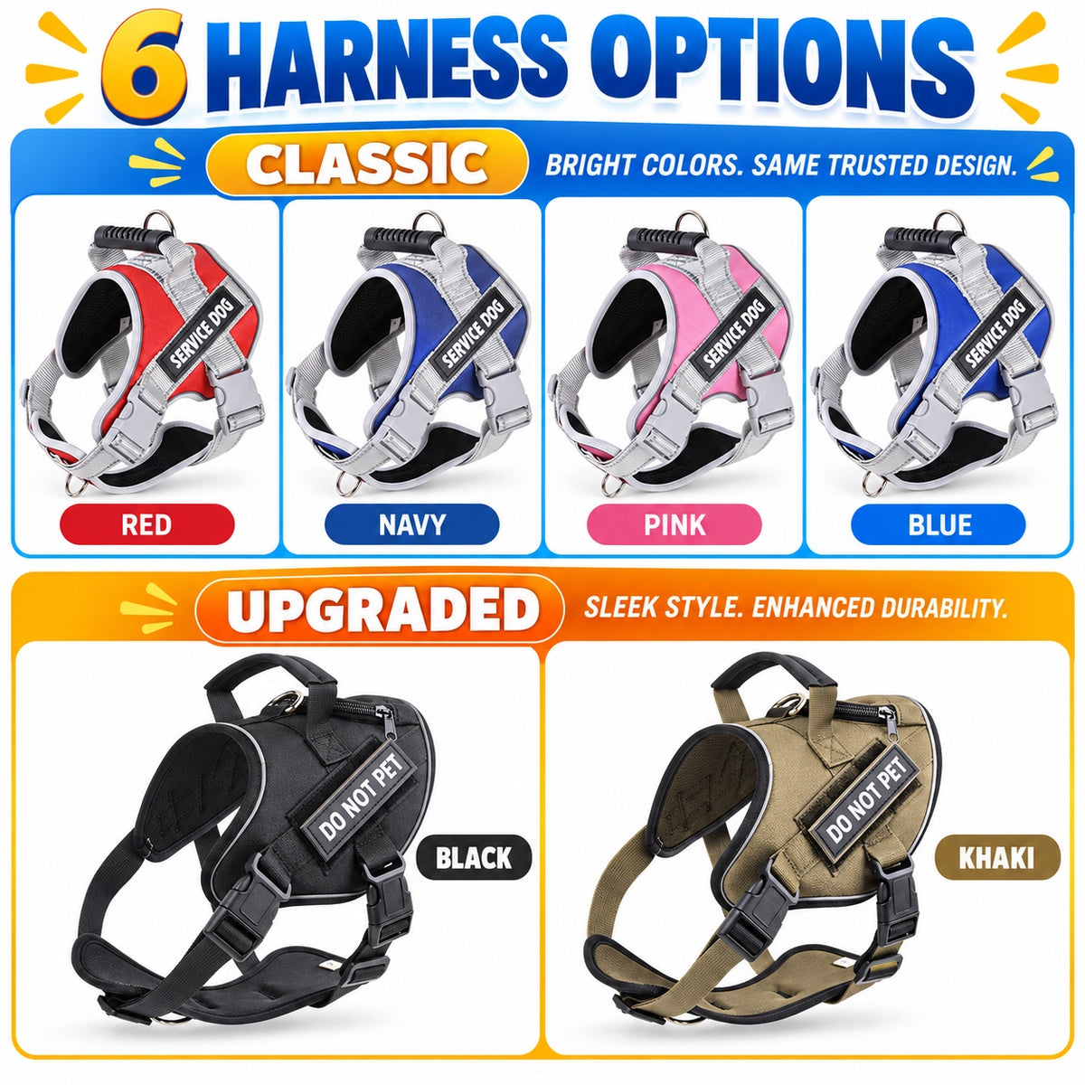 Reflective Service Dog Harness, 6 Styles and 6 Sizes, By GAVPEPY image 6 - 5.jpg