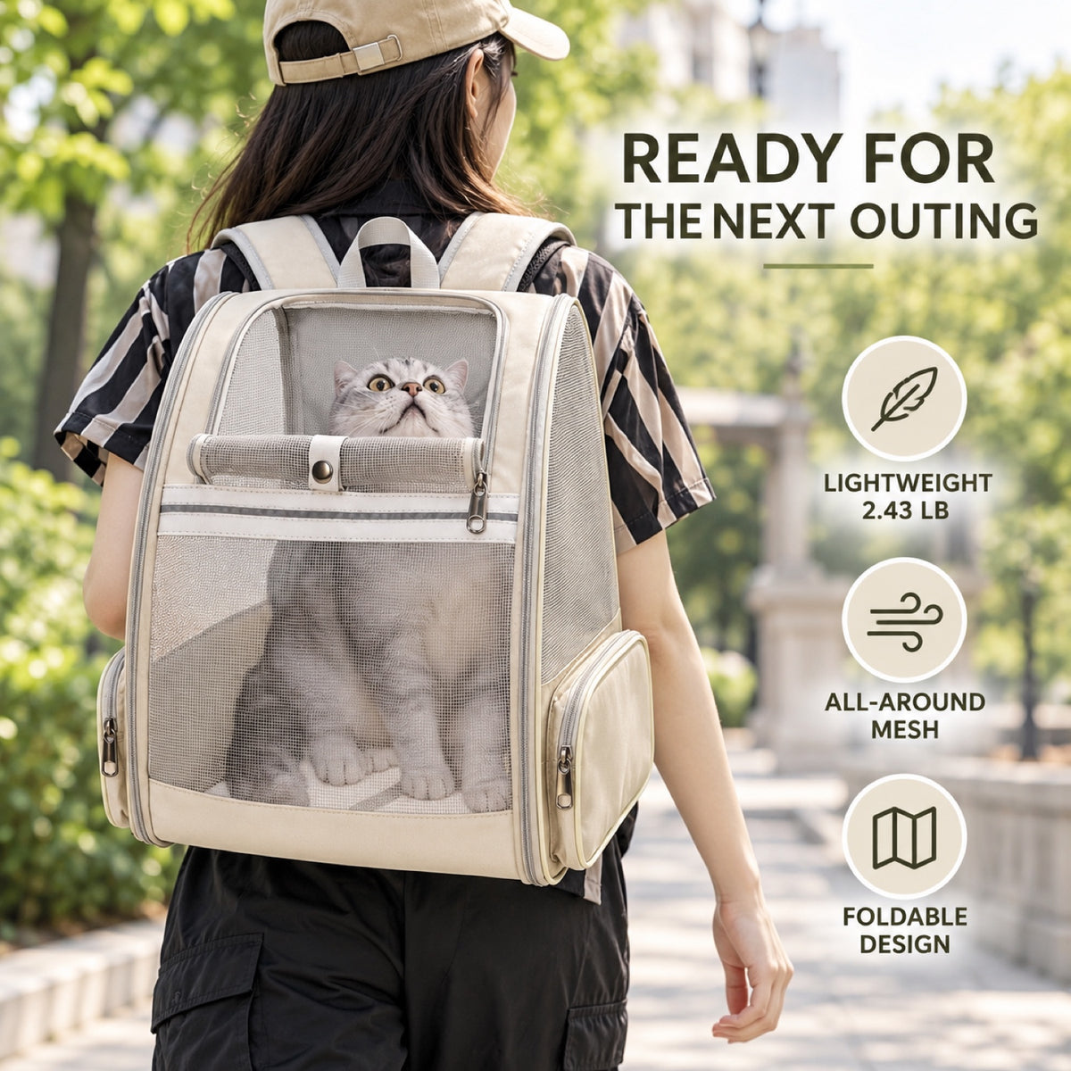Full-Mesh Foldable Pet Backpack, 6 Options, By GAVPEPY image 6 - 5.jpg