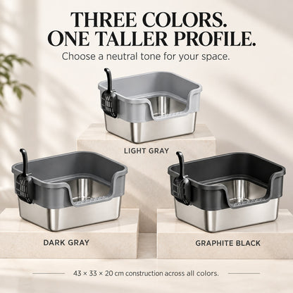 GAVPEPY Extra Large Stainless Steel High-Sided Cat Litter Box, 6 Options image 6 - 5.jpg