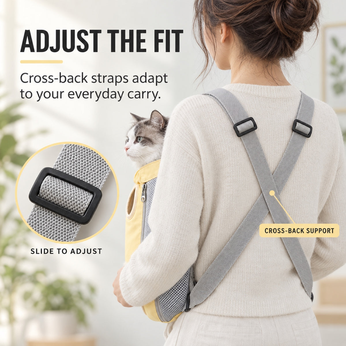 Cream Yellow Front Pet Carrier Backpack, 2 Sizes, By GAVPEPY image 6 - 5.jpg
