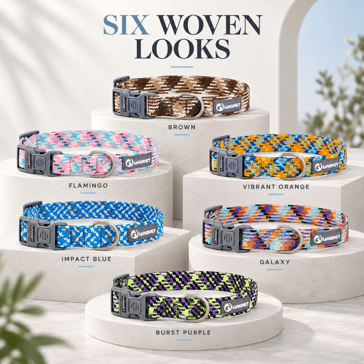 GAVPEPY Nylon Reflective Patterned Dog Collar, Sizes XS, S, M, L, 6 color or pattern options, for neighborhood walks, park visits and daily dog wear; an adjustable neckwear option for supervised walks and everyday outings image 6 - 5.jpg