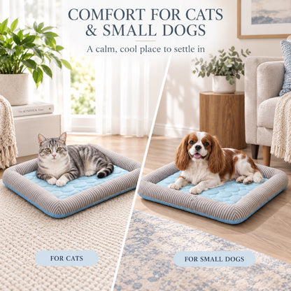 Ice Silk Stripe Cooling Pet Bed, 3 Colors & 4 Sizes, By GAVPEPY image 6 - 5.jpg