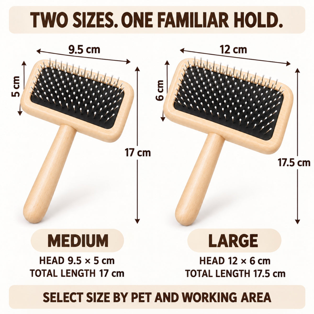 Beechwood Cushion Pet Slicker Brush, 2 Sizes, By GAVPEPY image 6 - 5.jpg