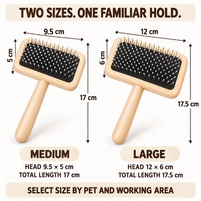 Beechwood Cushion Pet Slicker Brush, 2 Sizes, By GAVPEPY image 6 - 5.jpg
