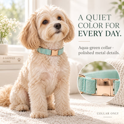 GAVPEPY Yarn Adjustable Fabric Dog Collar, Sizes XS, S, M, L, Coral Orange, Aqua Green, Corn Yellow, Apple Green, for neighborhood walks, park visits and daily dog wear; an adjustable neckwear option for supervised walks and everyday outings image 6 - 5.jpg