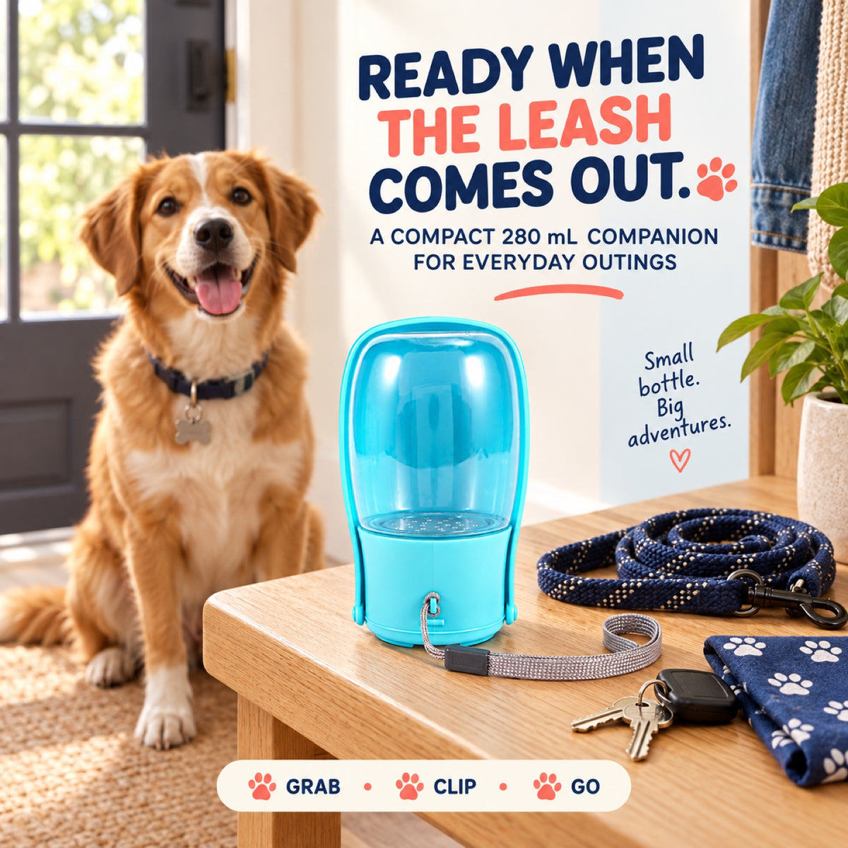 Foldable Pet Water Bottle, 220 mL, 2 Colors, By GAVPEPY image 6 - 5.jpg
