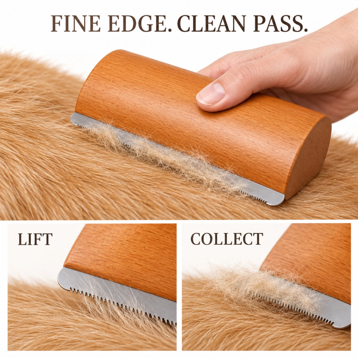 Beechwood Pet Shedding Blade with Stainless Steel Teeth, By GAVPEPY image 6 - 5.jpg