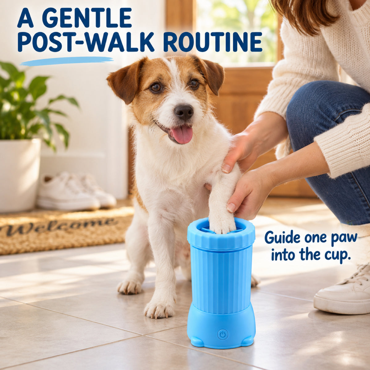 GAVPEPY Plastic Automatic Paw Washer Cup, Sizes , Blue, Green, Pink, for cleaning paws after outdoor walks; reusable cup with the selected color and size shown in the product photos; review the selected variant photo for details image 5 - 5.jpg