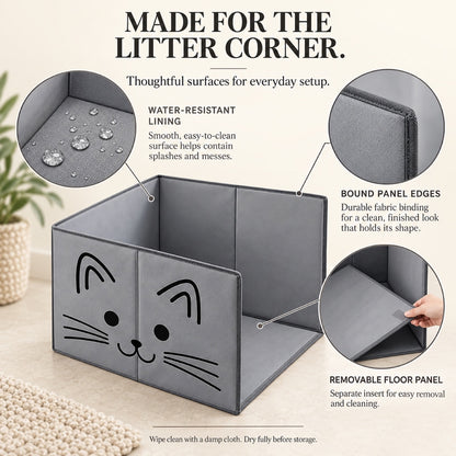 GAVPEPY Foldable High-Sided Cat Litter Box image 6 - 5.jpg