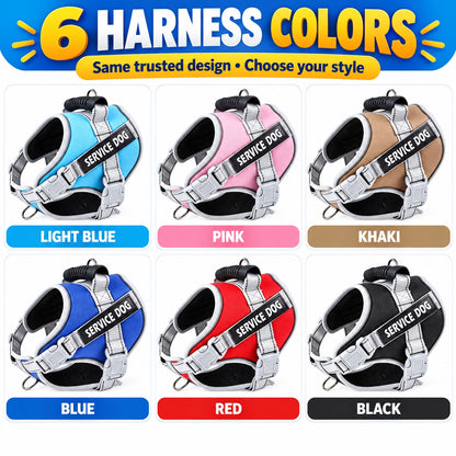 Reflective Dog Harness and Leash Set, 6 Colors and 6 Sizes, By GAVPEPY image 6 - 5.jpg